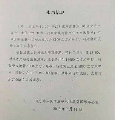 涪江特大洪水來(lái)襲 關(guān)注遂寧段汛情，更需重視污水處理與再生利用